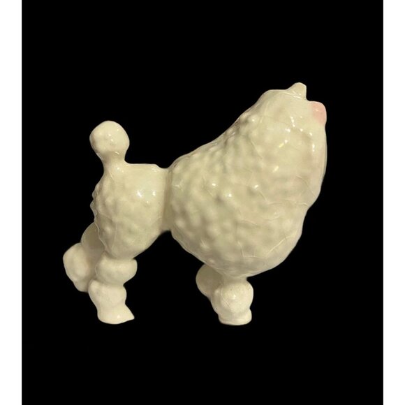 Small Vintage Ceramic Poodle Figurine - White Collectible Dog Decor Fancy Cut - Picture 2 of 4